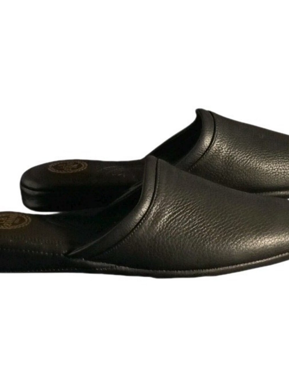 L.B. Evans Aristocrat Mens 10N Black Leather Scuff Slippers Slides Indoor Shoes